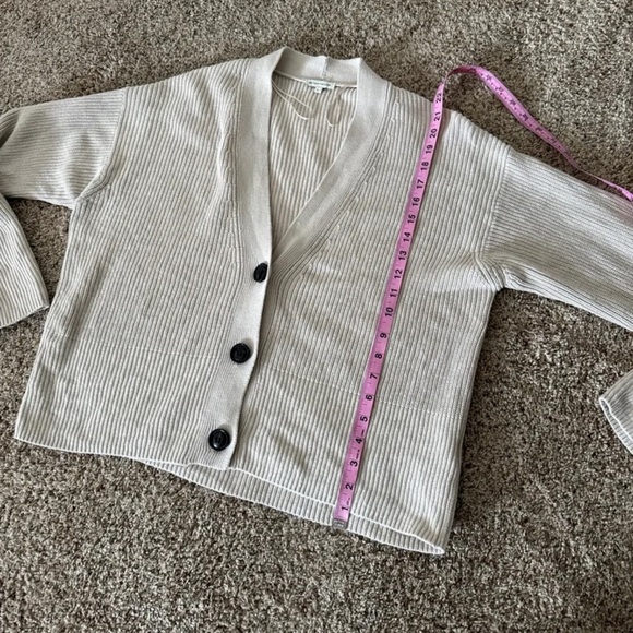 Tom Tailor Taupe Beige Button Front Neutral Cardigan Sweater size Large - Picture 11 of 12